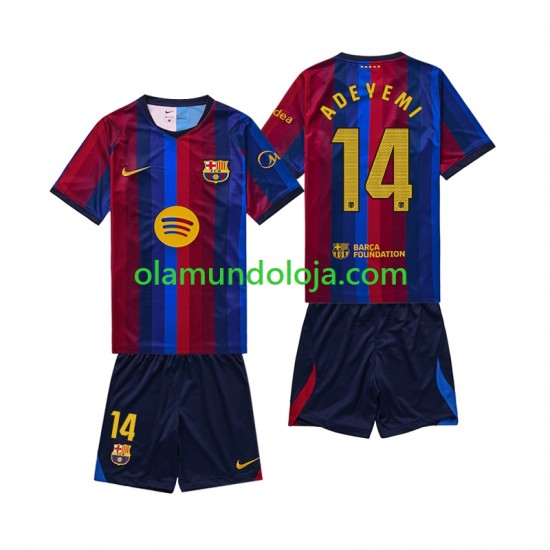 Camisola FC Barcelona Karim Adeyemi 14 Criança Equipamento Primeiro 2026-2027 Manga Curta